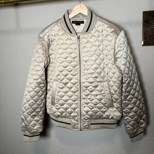 Women's Sanctuary x Anthropologie Baseball Quilted Light Tan Black Jacket Medium